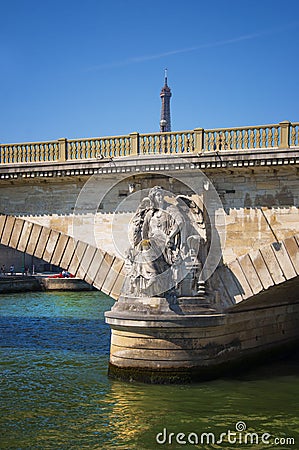 Pont des Invalides on Seine Editorial Stock Photo