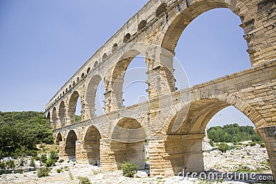 Pont du Gard, ancient watercourse Stock Photo