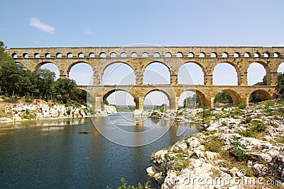 Pont du gard view Stock Photo