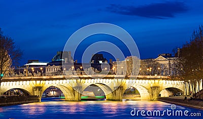 The pont Neuf in evening, Paris, France. Stock Photo