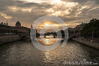 Pont Notre-Dame in Paris Editorial Stock Photo