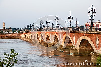 Pont pierre at Bordeaux Stock Photo