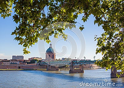 Pont Saint Pierre bridge Garonne river Toulouse Editorial Stock Photo