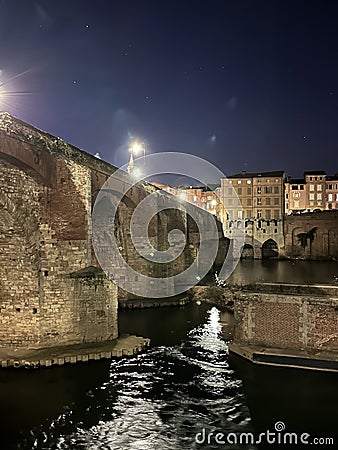 Pont Vieux bridge over Le Tarn river in Albi, Occitania, France, February 2023 Stock Photo