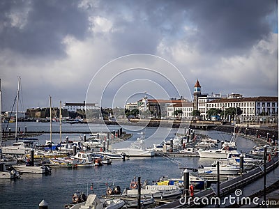 Ponta Delgada harbour Editorial Stock Photo