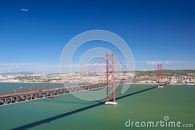 Ponte 25 de Abril in Lisbon, Portugal Stock Photo