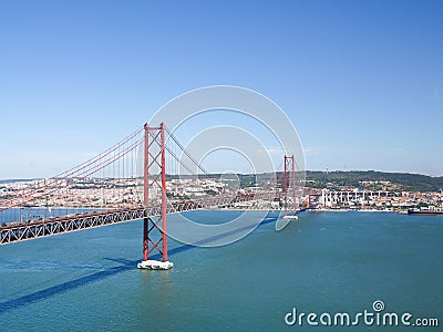 Ponte 25 de Abril in Lisbon, Portugal Stock Photo