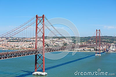 Ponte 25 de Abril in Lisbon, Portugal Stock Photo