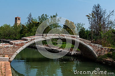 Ponte del Diavolo in Torcello, Venice Editorial Stock Photo