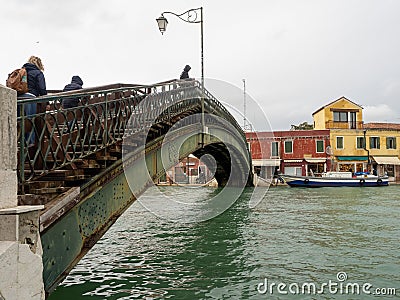 Ponte Longo Lino Toffolo bridge, Murano, Italy Editorial Stock Photo