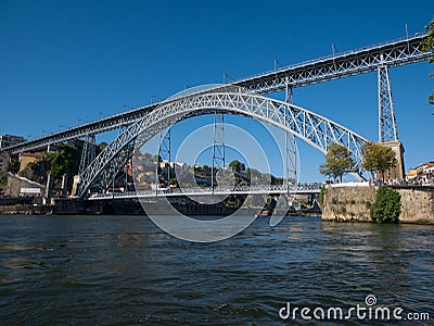 Ponte Luiz I / Dom Luis I Bridge on Douro River in Porto Editorial Stock Photo