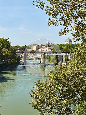 Ponte palatino bridge on the Tiber river of Rome. Italy. Stock Photo