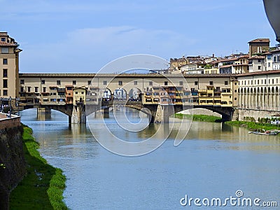 Ponte Vecchio Bridge River Arno Stock Photo