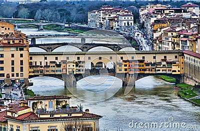 Ponte Vecchio in Florence, Italy. Editorial Stock Photo