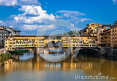 Ponte Vecchio old Bridge in Florence, Tuscany. Editorial Stock Photo