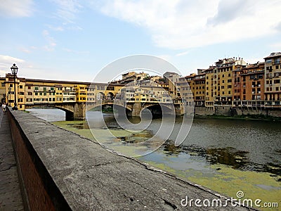 Italy, Tuscany: Old Bridge to Florence, on the Arno river. Stock Photo