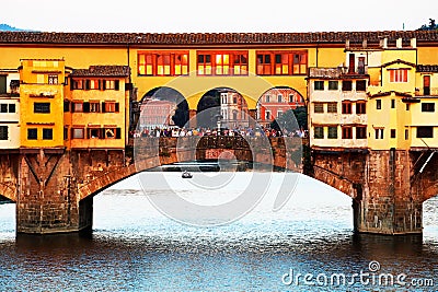 Ponte Vecchio at sunset, Florence Stock Photo