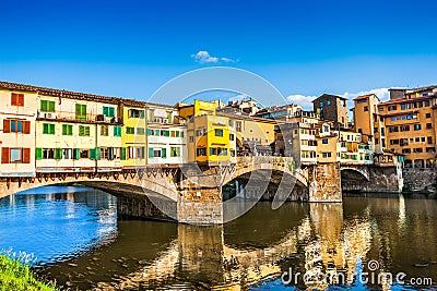 Ponte Vecchio at sunset in Florence, Italy Stock Photo