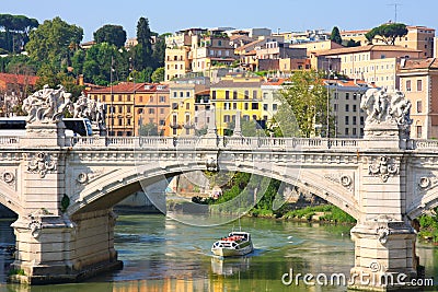 Ponte Vittorio Emanuele II in Rome, Italy Stock Photo