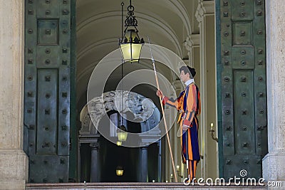 Pontifical Swiss Guard of Vatican city Editorial Stock Photo