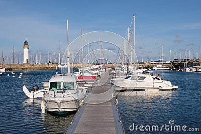 Pontoon of Port-Haliguen in Morbihan Stock Photo