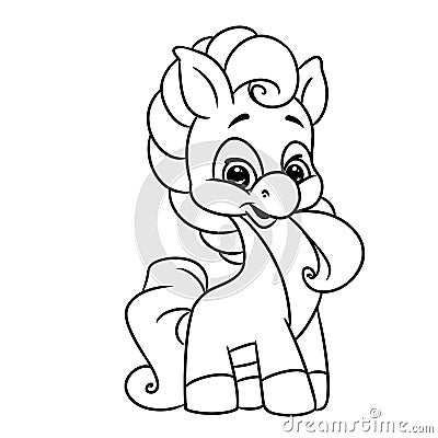 Pony small page coloring cartoon Stock Photo