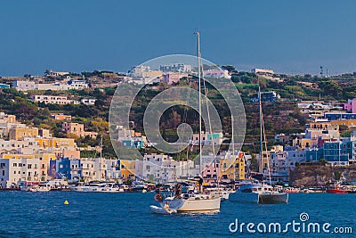 Ponza Island, the largest island of the Italian Pontine Islands archipelago Editorial Stock Photo