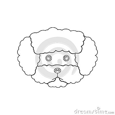Poodle face icon. Element of dog for mobile concept and web apps icon. Outline, thin line icon for website design and development Stock Photo