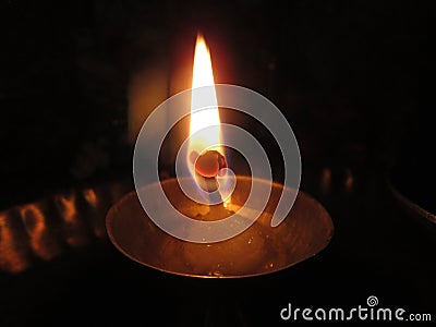 Pooja diya / deepak ,worship diya ,hindu pooja , worship bell ,pooja ki ghanti Stock Photo