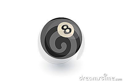 Pool 8 ball, Billiard symbol isometric flat icon. 3d vector Vector Illustration