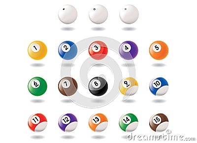 Pool Ball Icons Vector Illustration