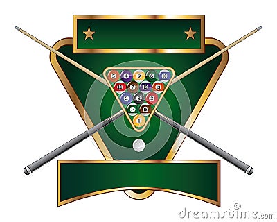 Pool or Billiards Emblem Design Vector Illustration