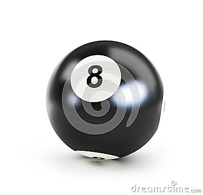 Pool black ball number eight Stock Photo