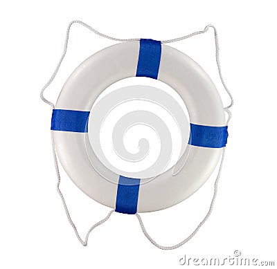 Pool and boat throwable life saver buoy blue rings Stock Photo