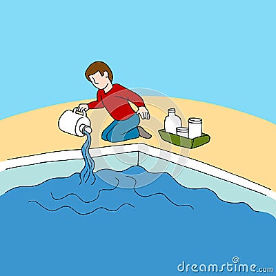 Pool Chemicals Vector Illustration