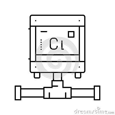 pool chlorine generator line icon vector illustration Vector Illustration