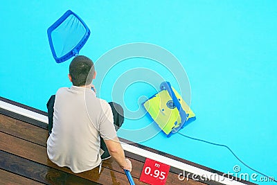 Automatic pool cleaners Stock Photo