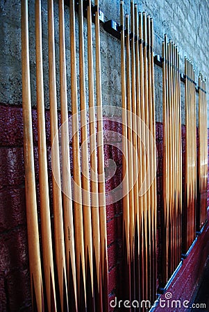 Pool Cues Stock Photo