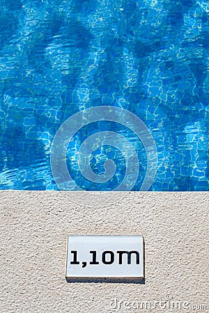 Pool depth sign Stock Photo