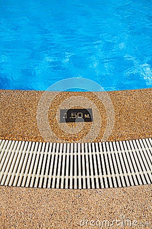 Pool depth sign. Stock Photo