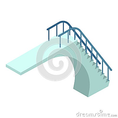 Pool diving board icon, isometric style Vector Illustration