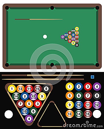 Pool Game Vector Illustration