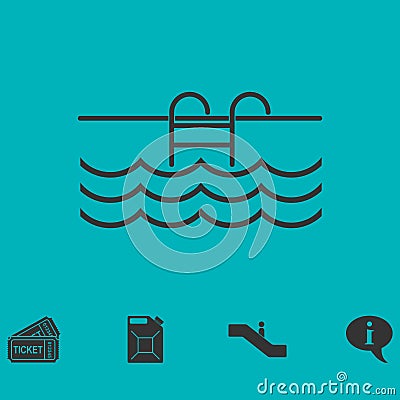 Pool icon flat Vector Illustration