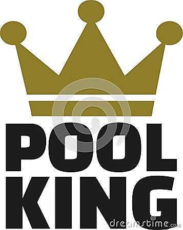 Pool king with crown Vector Illustration