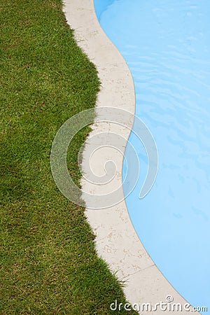 Pool and lawn Stock Photo