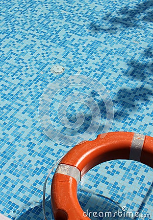 Pool and life saver Stock Photo