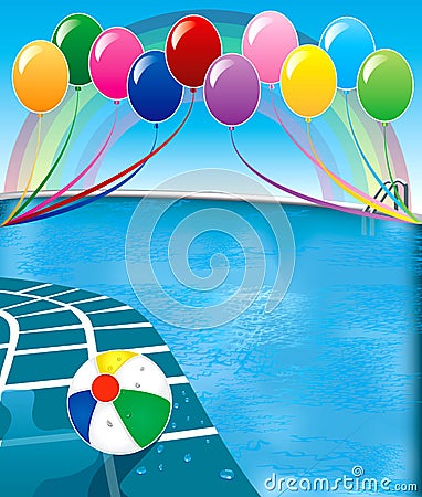 Pool Party Vector Illustration