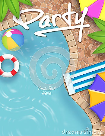 Pool Party Invitation Stock Photo