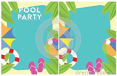 Pool Party Summer Party Invitation Stock Photo