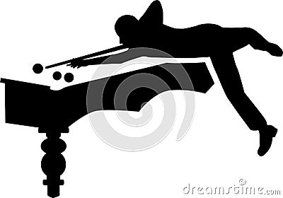 Pool Player Table Silhouette Vector Illustration